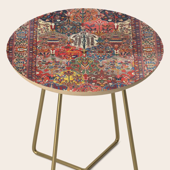 Antique Bakhtiari Oriental Jewel Persian Carpet Side Table Gallery Image 2