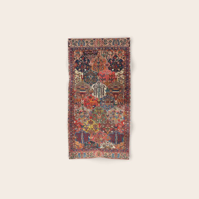Antique Bakhtiari Oriental Jewel Persian Carpet Bath Towel Gallery Image 1