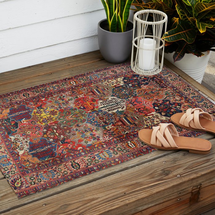 Antique Bakhtiari Oriental Jewel Persian Carpet Outdoor Rug Gallery Image 2