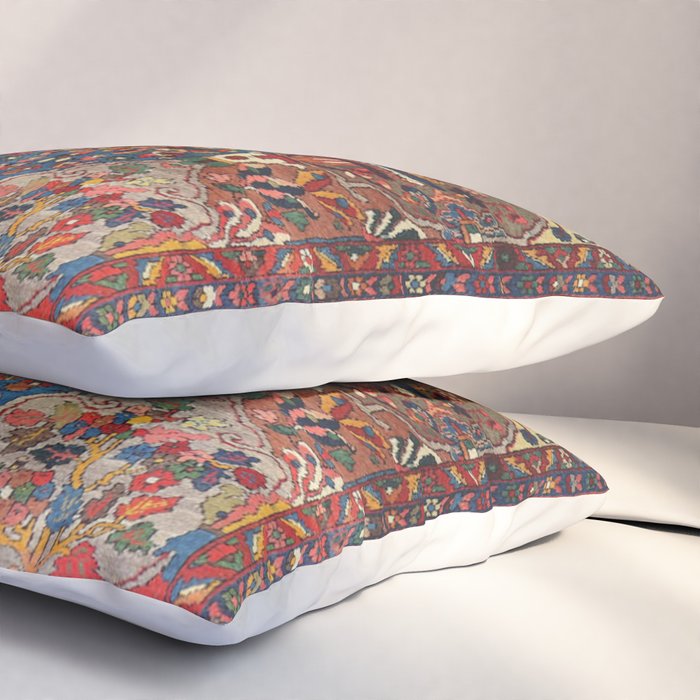 Antique Bakhtiari Oriental Jewel Persian Carpet Pillow Sham Gallery Image 3