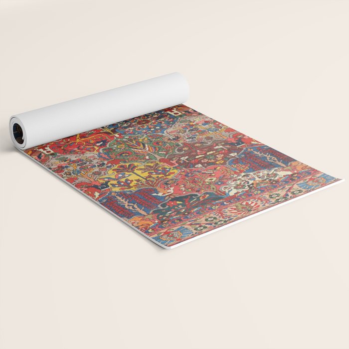 Antique Bakhtiari Oriental Jewel Persian Carpet Yoga Mat Gallery Image 2