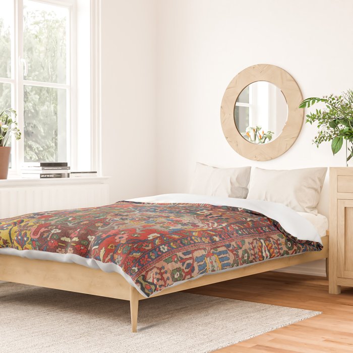 Antique Bakhtiari Oriental Jewel Persian Carpet Duvet Cover Gallery Image 2