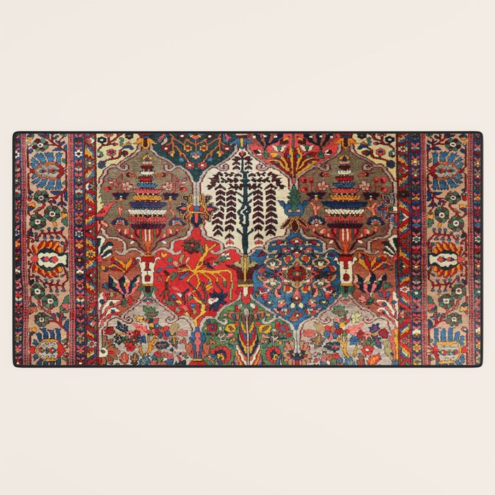 Antique Bakhtiari Oriental Jewel Persian Carpet Desk Mat Gallery Image 3