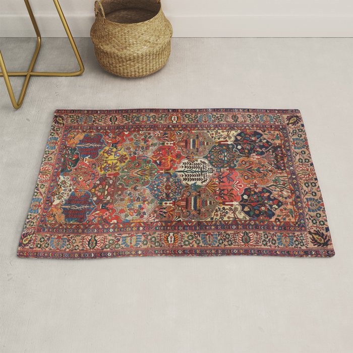 Antique Bakhtiari Oriental Jewel Persian Carpet Rug Gallery Image 1