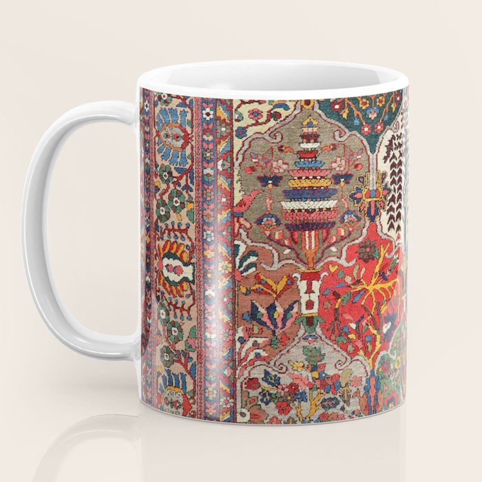Antique Bakhtiari Oriental Jewel Persian Carpet Coffee Mug Gallery Image 3