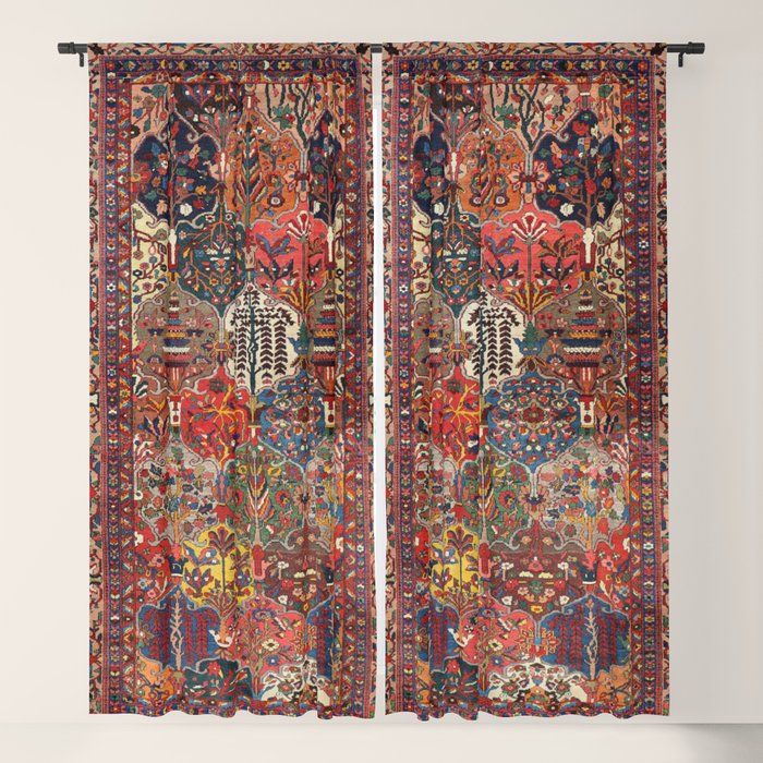 Antique Bakhtiari Oriental Jewel Persian Carpet Window Curtain Gallery Image 1
