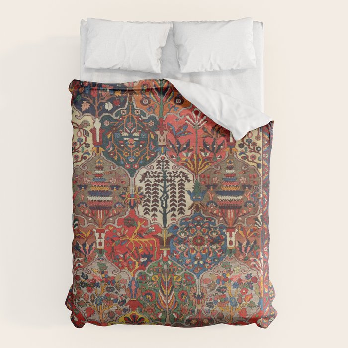 Antique Bakhtiari Oriental Jewel Persian Carpet Duvet Cover Gallery Image 6