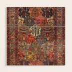 Antique Bakhtiari Oriental Jewel Persian Carpet Wood Wall Art Gallery Image 1