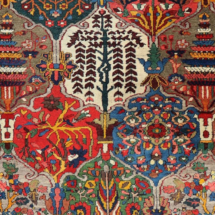 Antique Bakhtiari Oriental Jewel Persian Carpet Coffee Mug Gallery Image 2