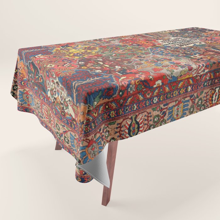 Antique Bakhtiari Oriental Jewel Persian Carpet Tablecloth Gallery Image 1