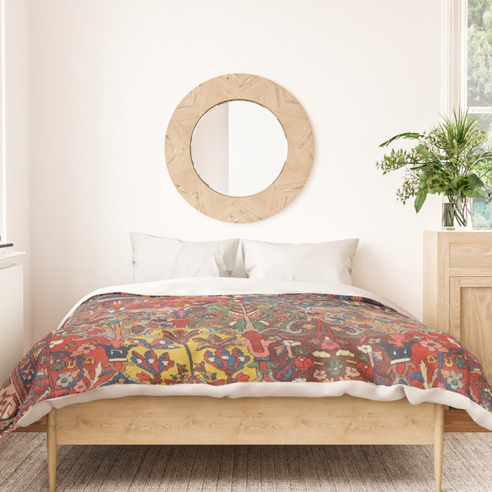 Antique Bakhtiari Oriental Jewel Persian Carpet Duvet Cover Gallery Image 3