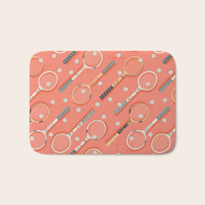 Retro Tennis on Clay Bath Mat Gallery Image 1