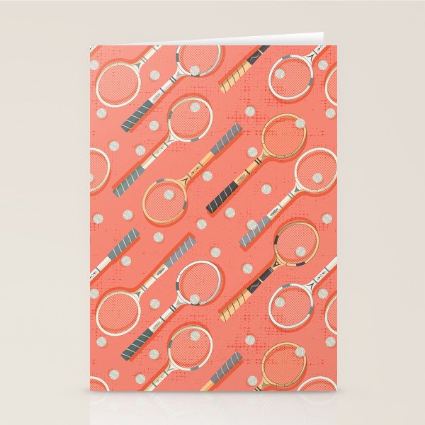 Retro Tennis on Clay Stationery Card Gallery Image 1