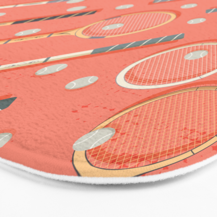 Retro Tennis on Clay Bath Mat Gallery Image 3