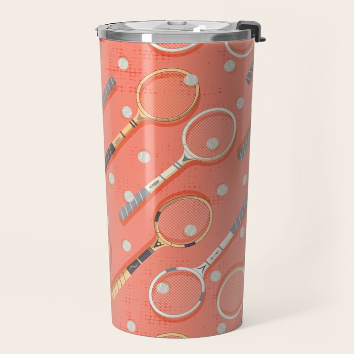 Retro Tennis on Clay Travel Mug Gallery Image 2