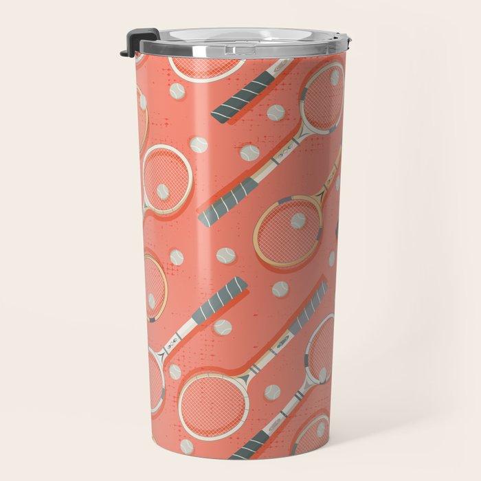 Retro Tennis on Clay Travel Mug Gallery Image 3