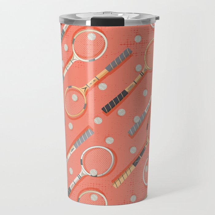 Retro Tennis on Clay Travel Mug Gallery Image 1