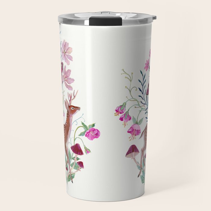 Floral Deer Travel Mug Gallery Image 1