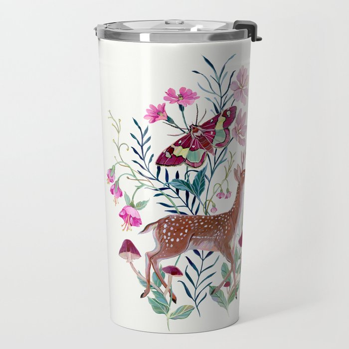 Floral Deer Travel Mug Gallery Image 2
