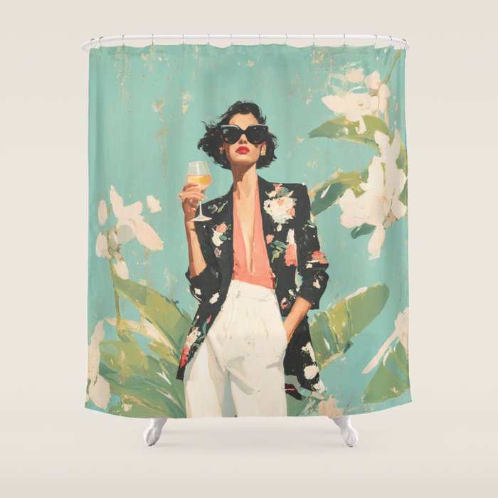 Chic Summer Elegance Shower Curtain Gallery Image 1
