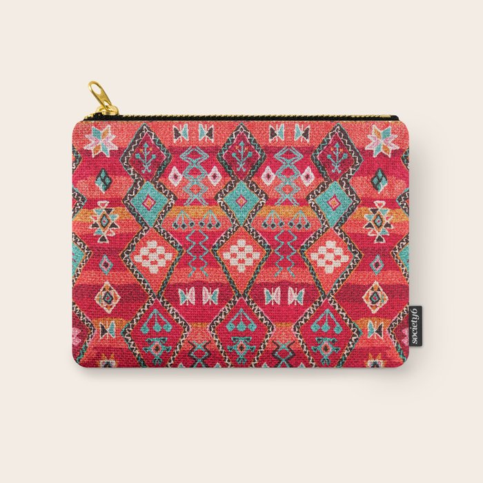 Epic Red Oriental Anthropologie Berber Atlas Moroccan Style Carry All Pouch Gallery Image 1