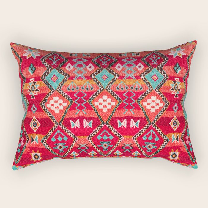 Epic Red Oriental Anthropologie Berber Atlas Moroccan Style Rectangular Pillow Gallery Image 2