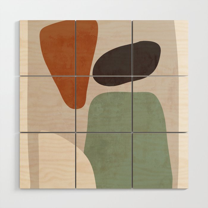 Abstract Shapes 12 Wood Wall Art Gallery Image 1