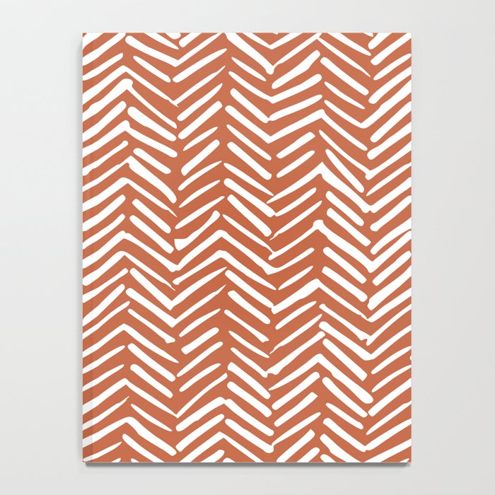 Boho, Abstract, Herringbone, Pattern, Terracotta Notebook Gallery Image 4
