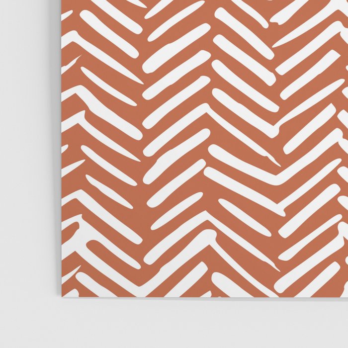 Boho, Abstract, Herringbone, Pattern, Terracotta Poster Gallery Image 3