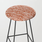 Boho, Abstract, Herringbone, Pattern, Terracotta Stool Gallery Image 2