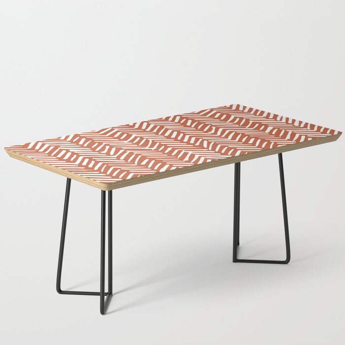 Boho, Abstract, Herringbone, Pattern, Terracotta Coffee Table Gallery Image 1