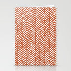 Boho, Abstract, Herringbone, Pattern, Terracotta Stationery Card Gallery Image 2