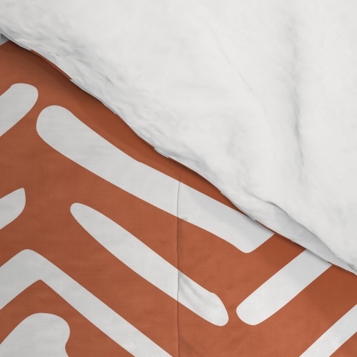 Boho, Abstract, Herringbone, Pattern, Terracotta Comforter Gallery Image 4