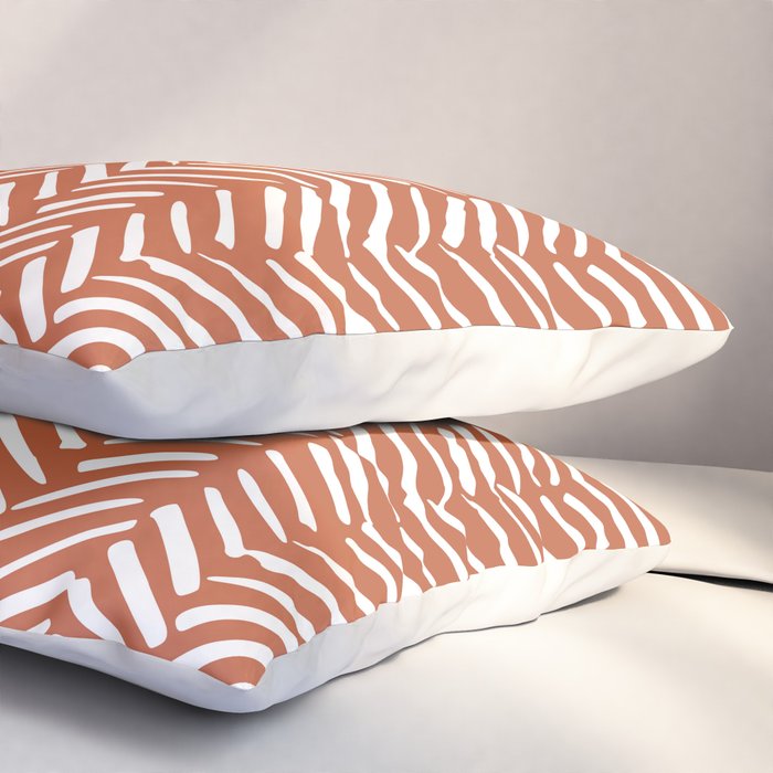 Boho, Abstract, Herringbone, Pattern, Terracotta Pillow Sham Gallery Image 3