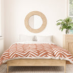Boho, Abstract, Herringbone, Pattern, Terracotta Duvet Cover Gallery Image 3