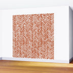 Boho, Abstract, Herringbone, Pattern, Terracotta Wall Mural Gallery Image 2