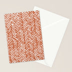 Boho, Abstract, Herringbone, Pattern, Terracotta Stationery Card Gallery Image 2