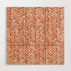 Boho, Abstract, Herringbone, Pattern, Terracotta Wood Wall Art Gallery Image 1