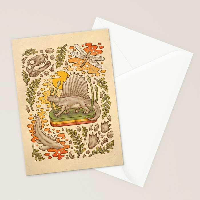 Daydream Dimetrodon Stationery Card Gallery Image 2