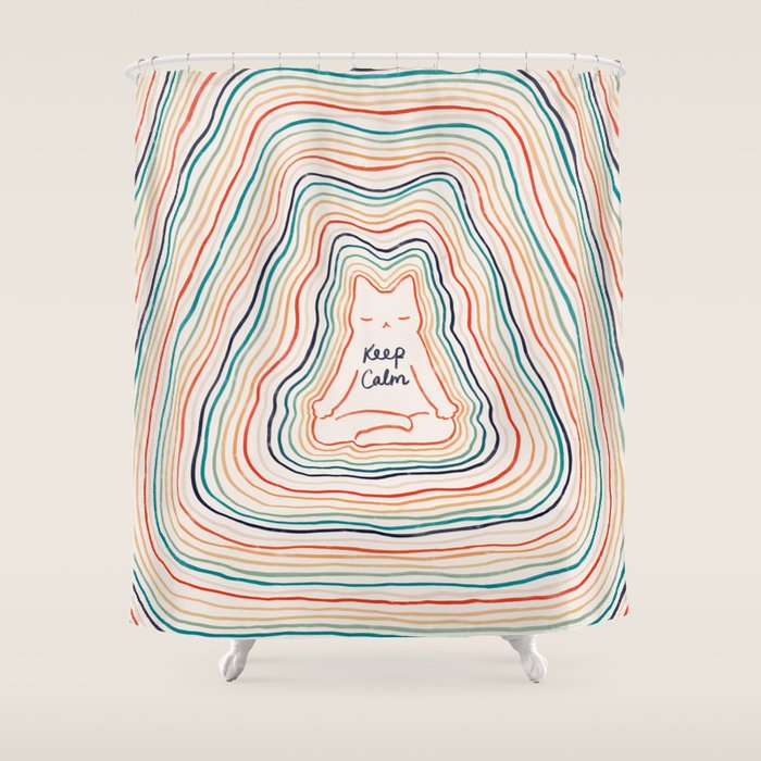Keep Calm Cat 2 Shower Curtain Gallery Image 1
