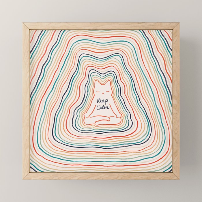 Keep Calm Cat 2 Mini Art Print Gallery Image 1
