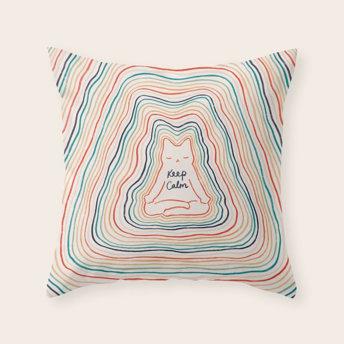Keep Calm Cat 2 Throw Pillow Gallery Image 6