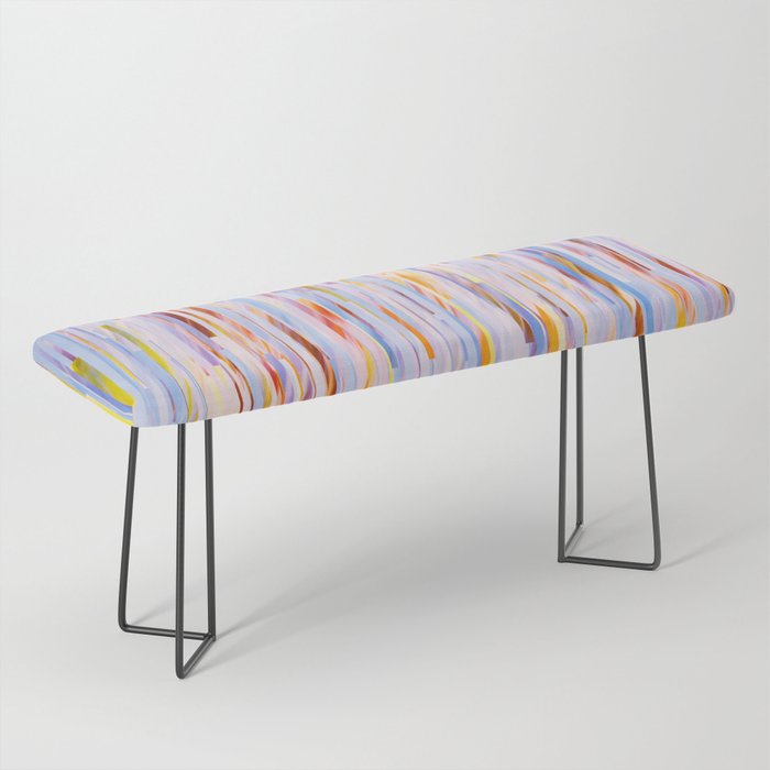 Urban Living | Abstract Geometric Shapes Digital Painting | eclectic Modern Contemporary Boho Chic Bench Gallery Image 1