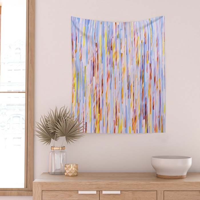 Urban Living | Abstract Geometric Shapes Digital Painting | eclectic Modern Contemporary Boho Chic Wall Tapestry Gallery Image 2