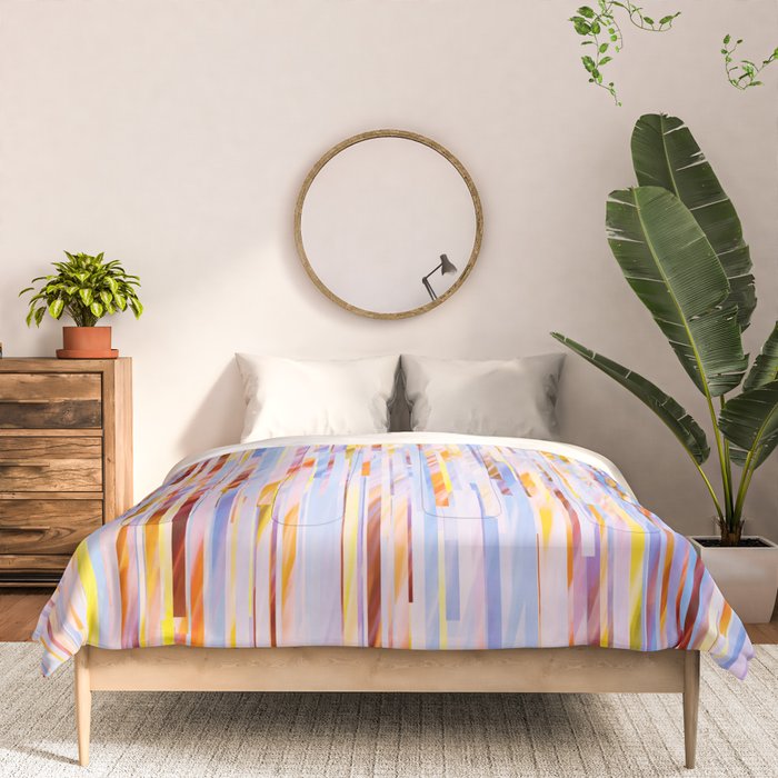 Urban Living | Abstract Geometric Shapes Digital Painting | eclectic Modern Contemporary Boho Chic Comforter Gallery Image 3