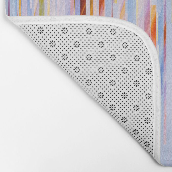 Urban Living | Abstract Geometric Shapes Digital Painting | eclectic Modern Contemporary Boho Chic Bath Mat Gallery Image 2