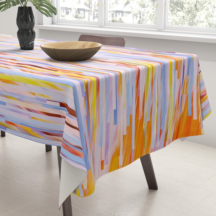 Urban Living | Abstract Geometric Shapes Digital Painting | eclectic Modern Contemporary Boho Chic Tablecloth Gallery Image 3