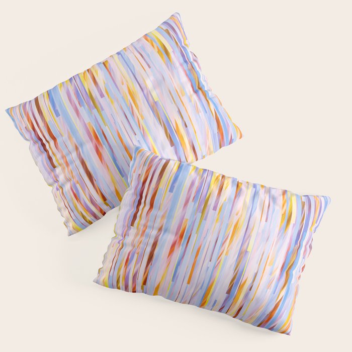Urban Living | Abstract Geometric Shapes Digital Painting | eclectic Modern Contemporary Boho Chic Pillow Sham Gallery Image 1