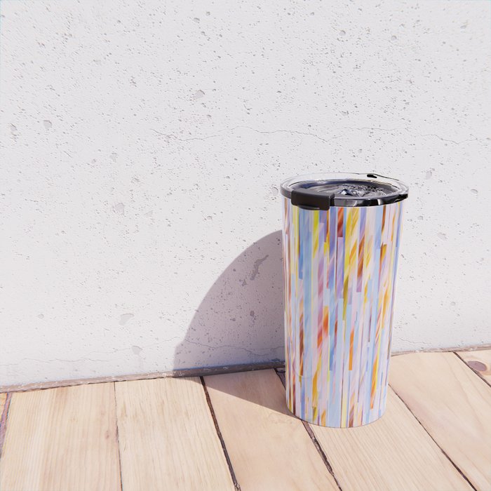 Urban Living | Abstract Geometric Shapes Digital Painting | eclectic Modern Contemporary Boho Chic Travel Mug Gallery Image 4