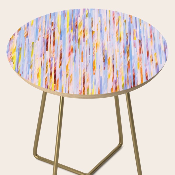 Urban Living | Abstract Geometric Shapes Digital Painting | eclectic Modern Contemporary Boho Chic Side Table Gallery Image 2
